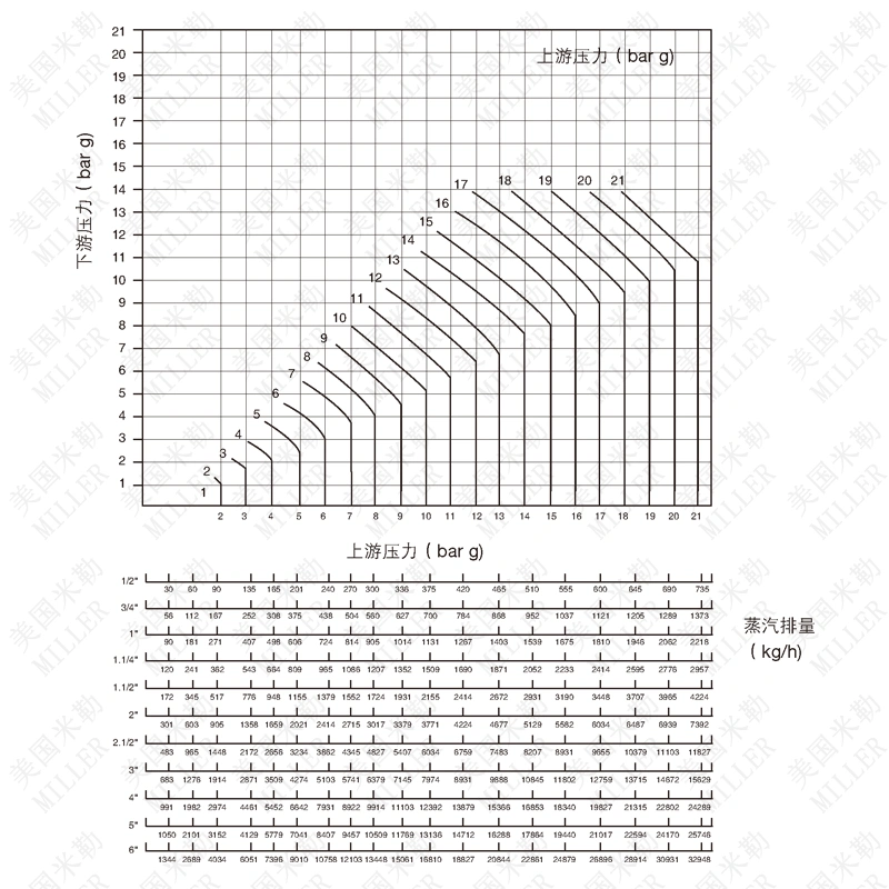 進(jìn)口蒸汽減壓閥流量圖